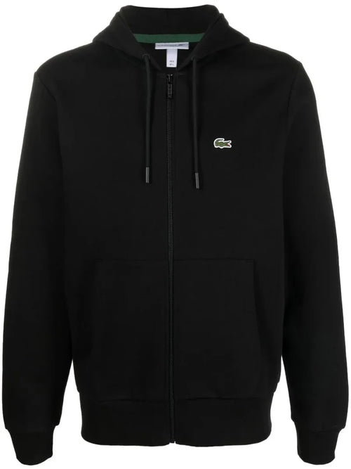 appliqué - logo zip - up hoodie - French Destock