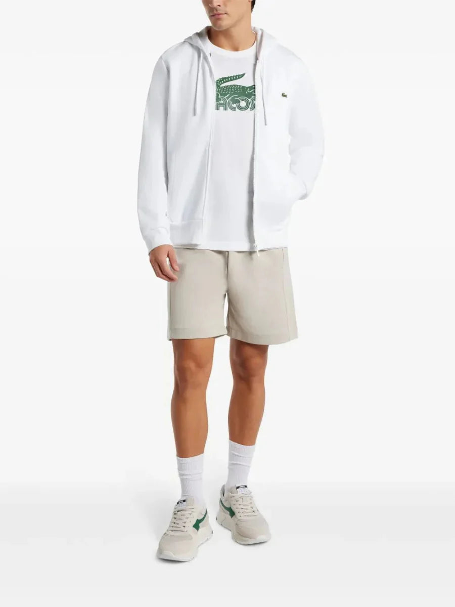 appliqué - logo zip - up hoodie - French Destock