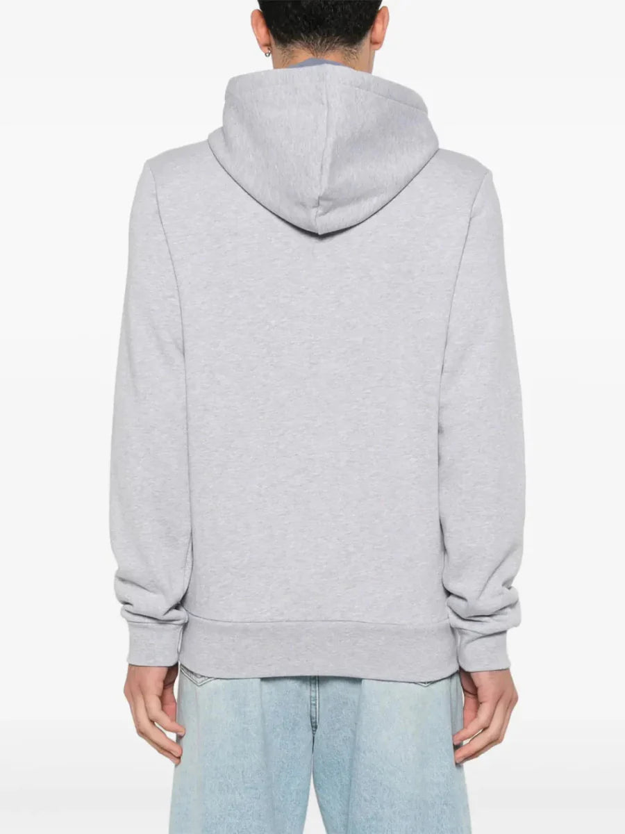 appliqué - logo zip - up hoodie - French Destock