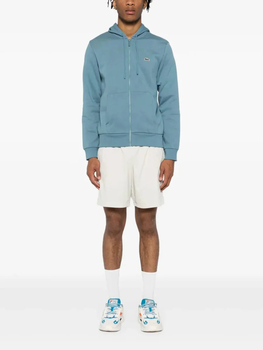 appliqué - logo zip - up hoodie - French Destock
