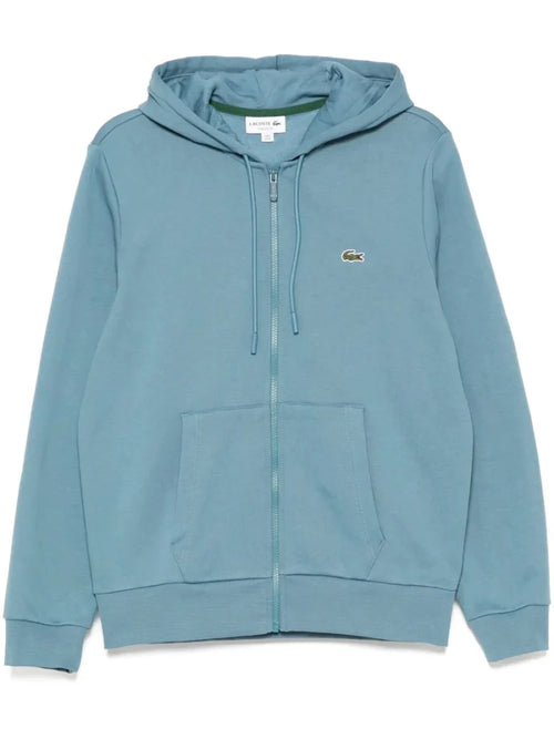 appliqué - logo zip - up hoodie - French Destock