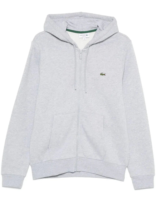 appliqué - logo zip - up hoodie - French Destock