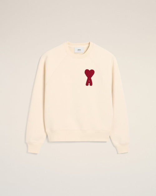 BEIGE COTTON AMI PATCH SWEATSHIRT - French Destock