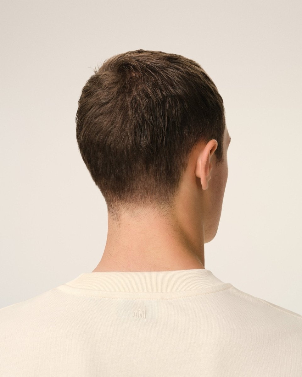BEIGE COTTON AMI PATCH T - SHIRT - French Destock