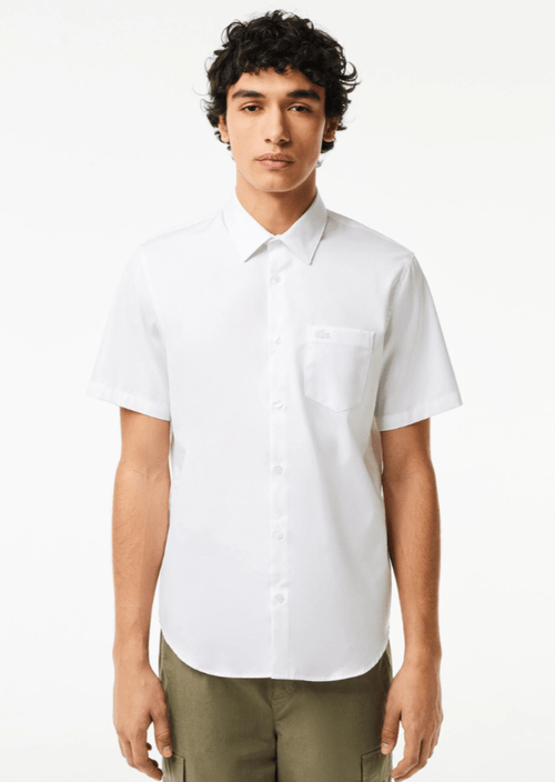 Chemise manches courtes Lacoste blanche - French Destock