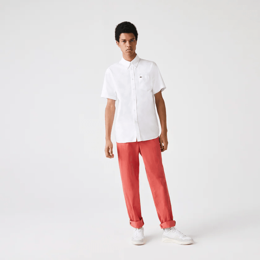 Chemise manches courtes Lacoste blanche - French Destock