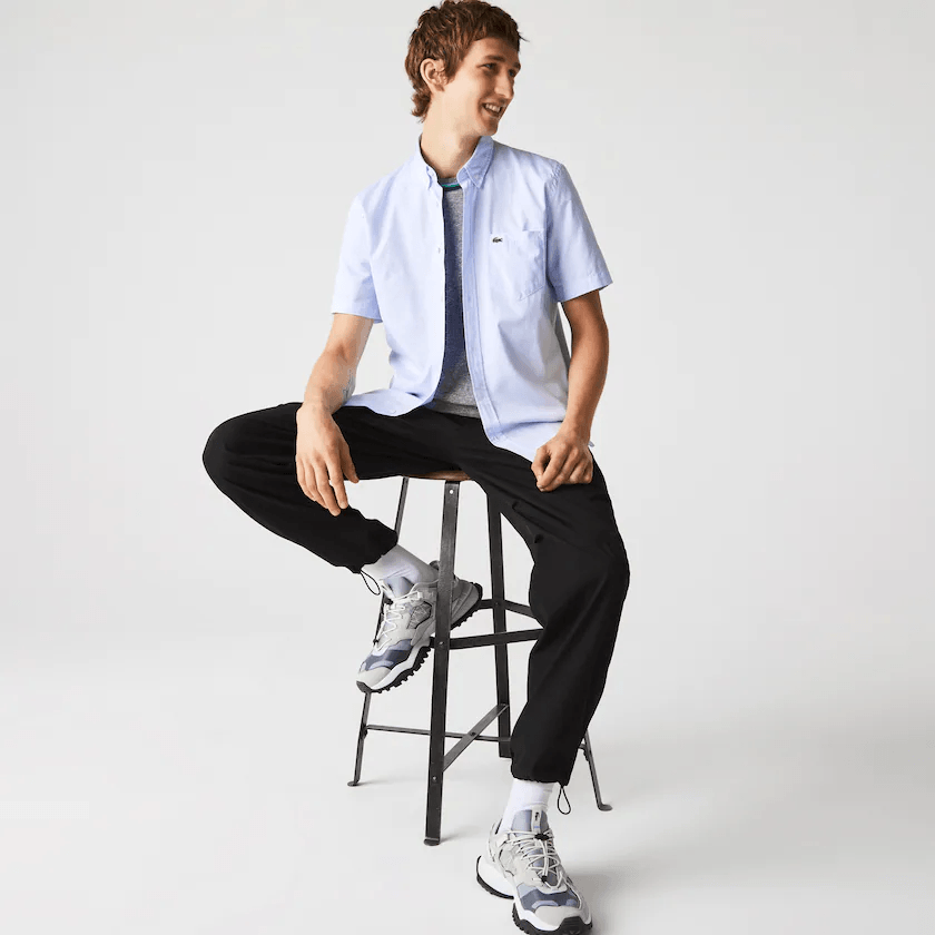 Chemise manches courtes Lacoste bleue - French Destock