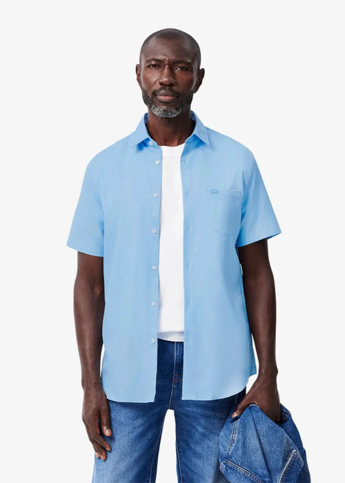 Chemise manches courtes Lacoste bleue - French Destock