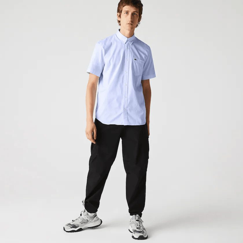 Chemise manches courtes Lacoste bleue - French Destock