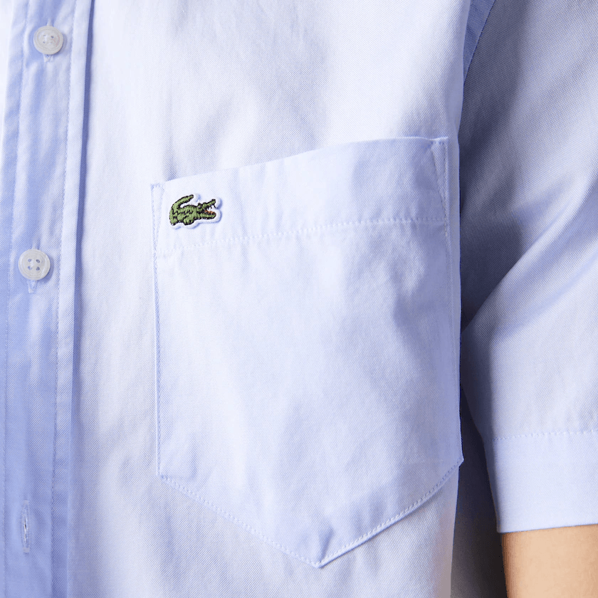 Chemise manches courtes Lacoste bleue - French Destock