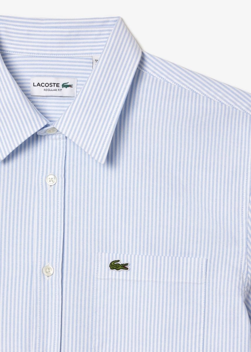 Chemise manches courtes rayée Lacoste bleue - French Destock