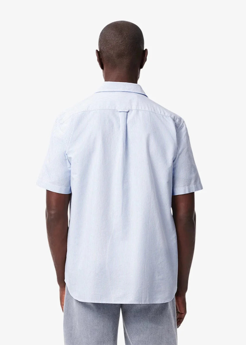Chemise manches courtes rayée Lacoste bleue - French Destock