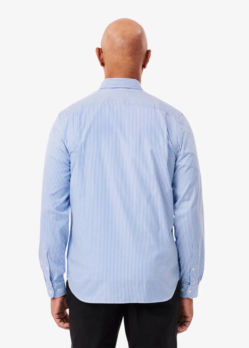 Chemise rayée Lacoste bleue - French Destock