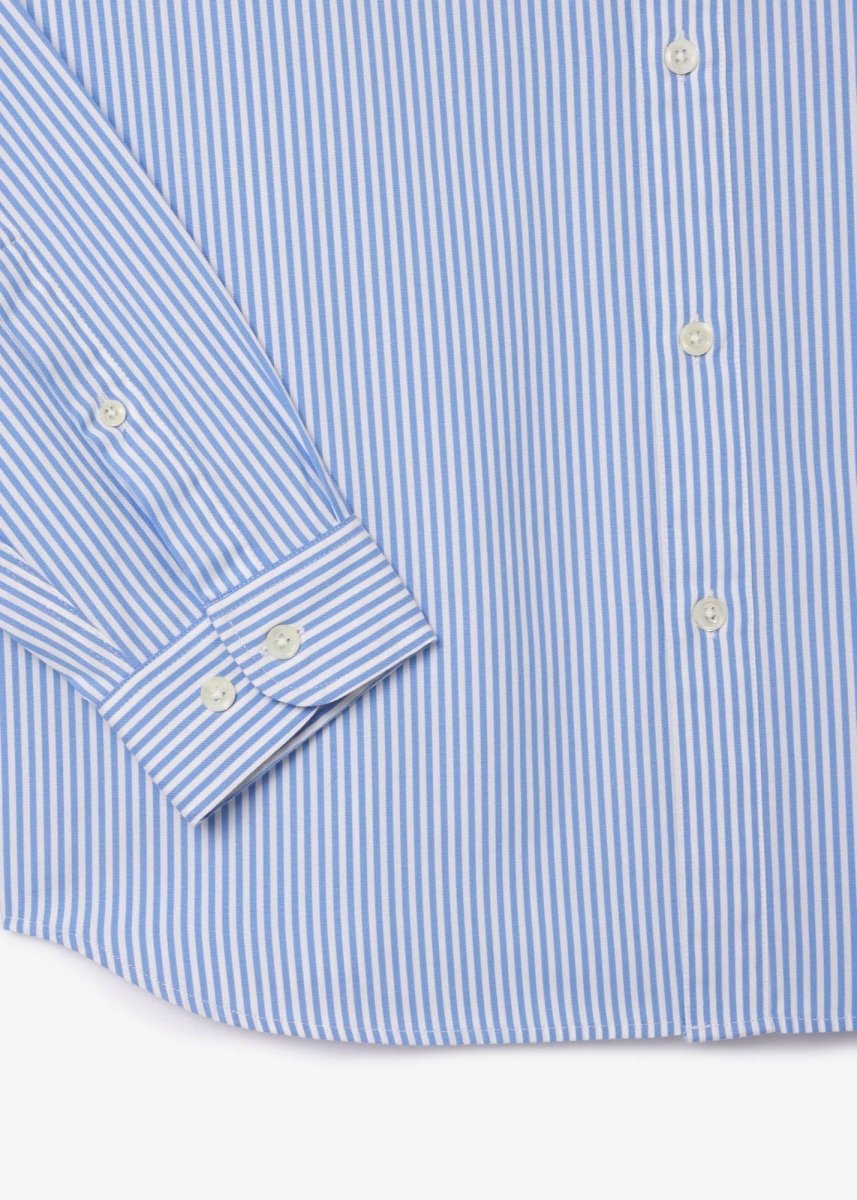 Chemise rayée Lacoste bleue - French Destock