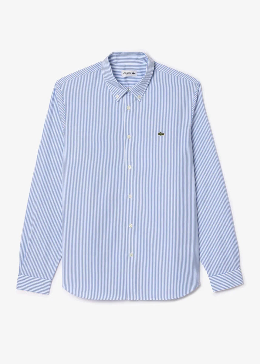 Chemise rayée Lacoste bleue - French Destock
