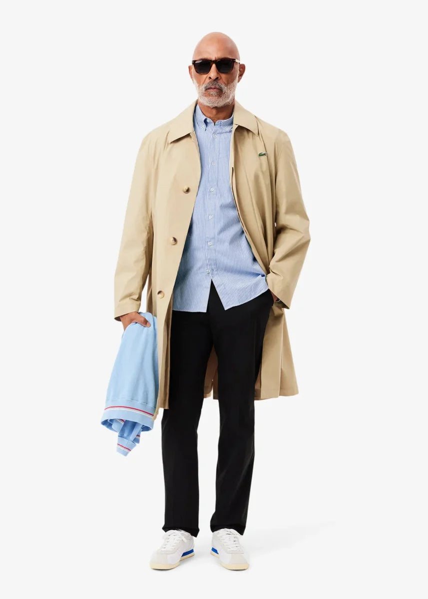 Chemise rayée Lacoste bleue - French Destock