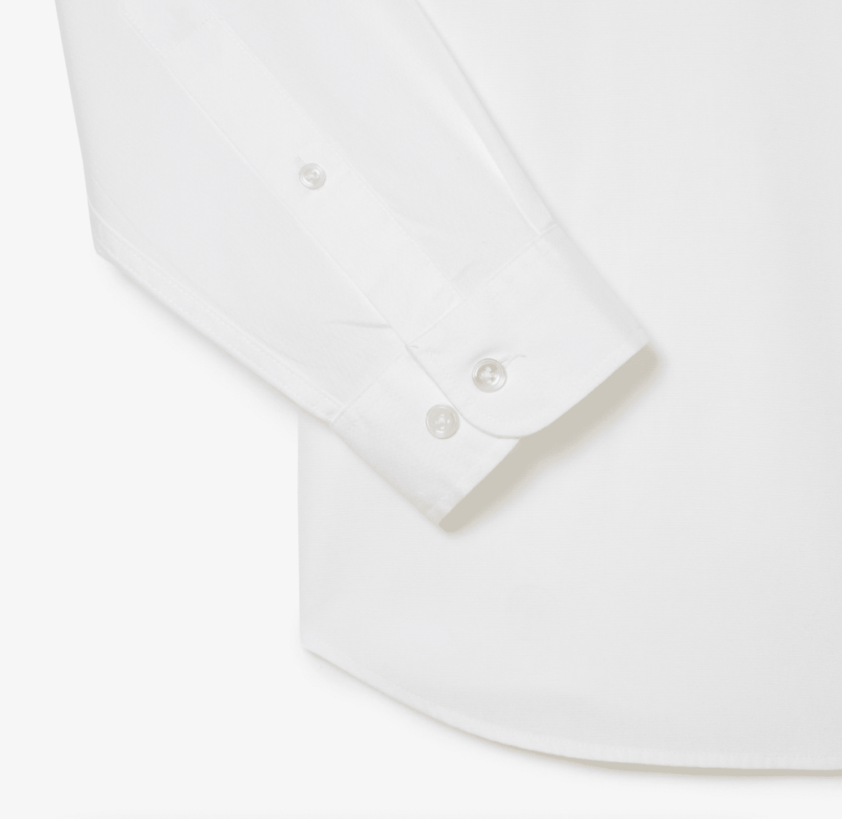 Chemise unie Lacoste ajustée blanche - French Destock