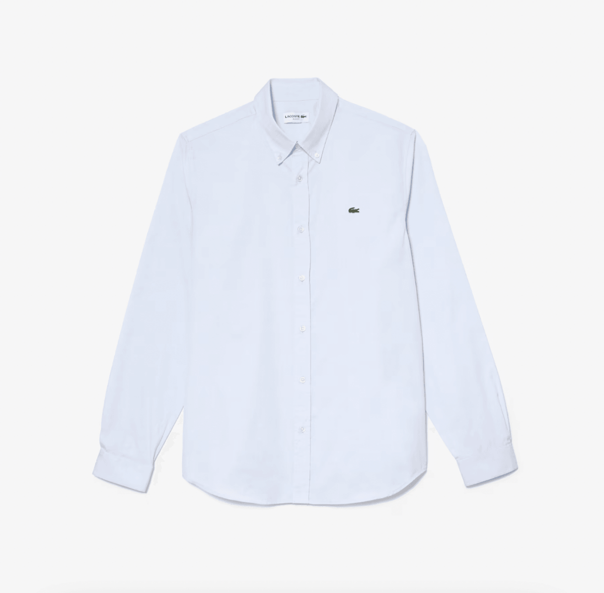 Chemise unie Lacoste ajustée bleu clair - French Destock
