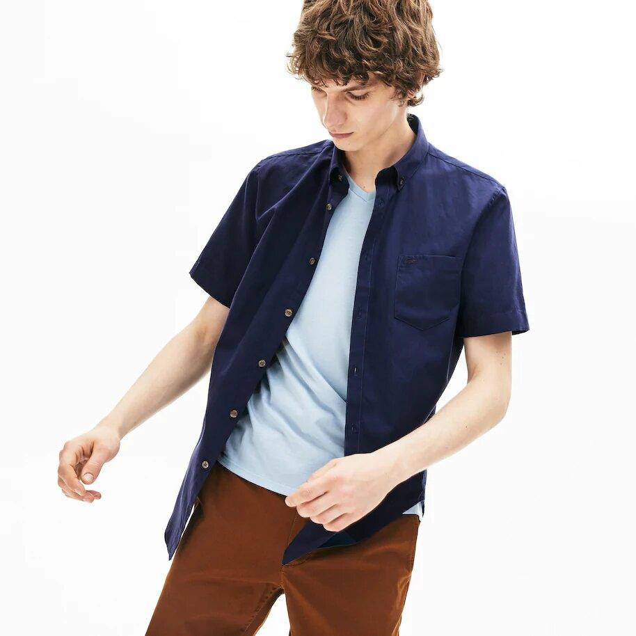 Chemisette Lacoste coupe droite mini piqué coton - French Destock