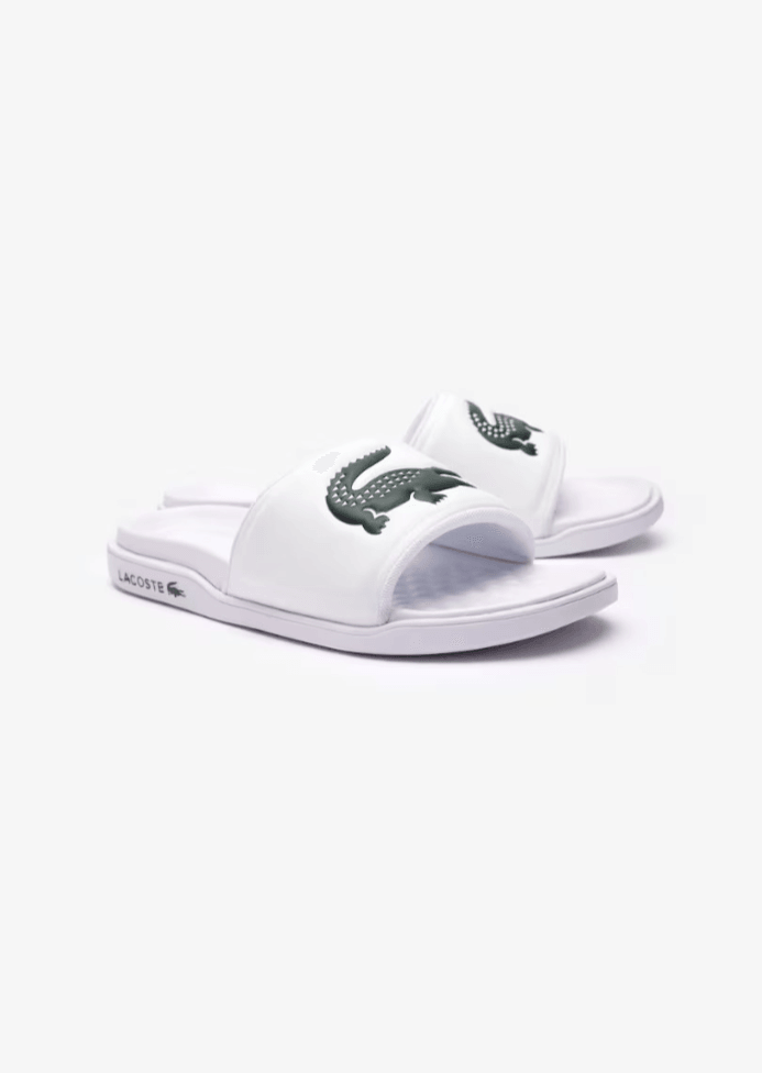 Claquettes Lacoste blanches - French Destock