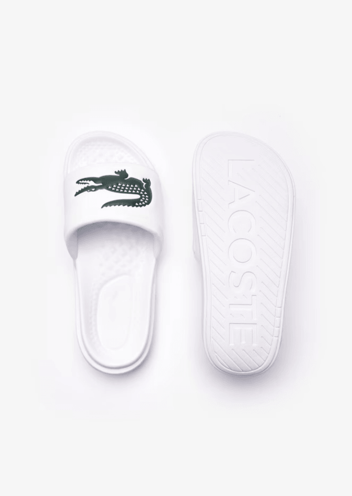 Claquettes Lacoste blanches - French Destock