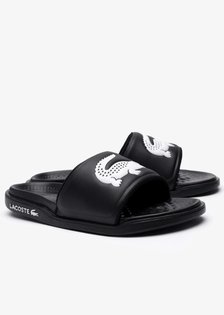 Claquettes Lacoste noires - French Destock