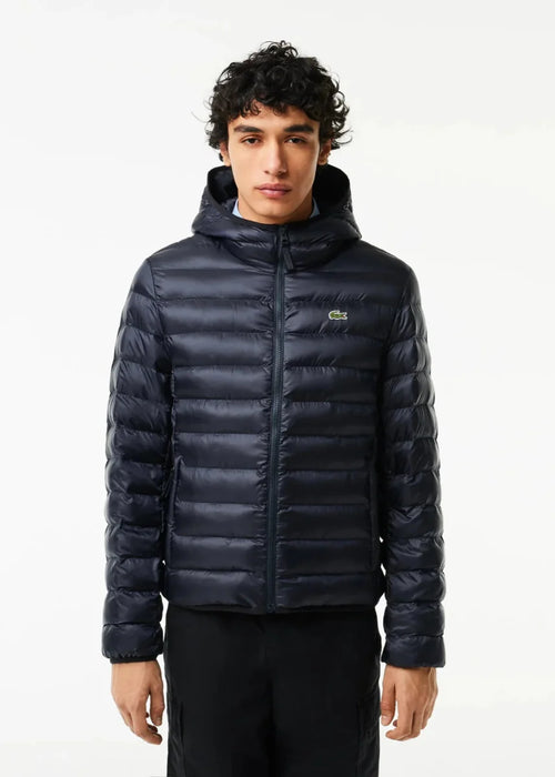 Doudoune à capuche Lacoste marine - French Destock