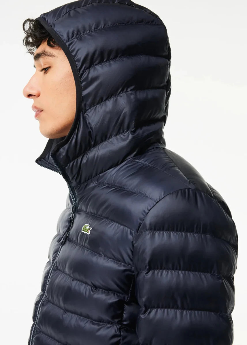 Doudoune à capuche Lacoste marine - French Destock