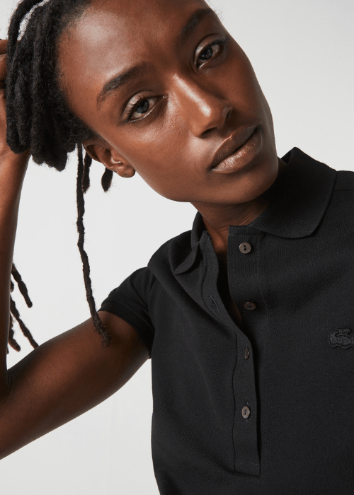 Polo femme Lacoste noir - French Destock