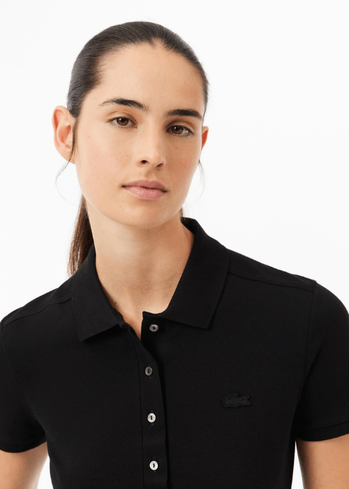 Polo femme Lacoste noir - French Destock