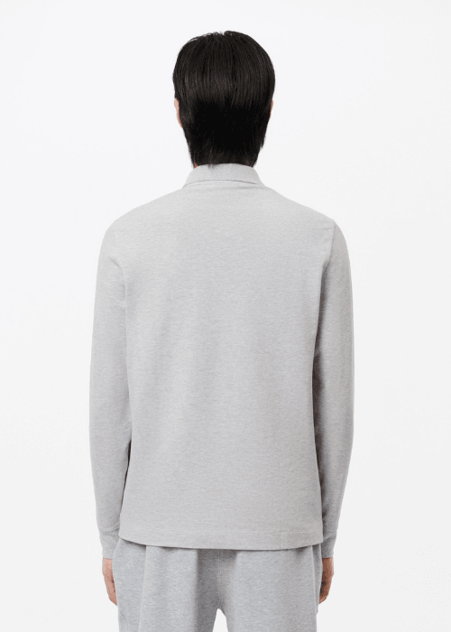 Polo Paris manches longues Lacoste gris - French Destock