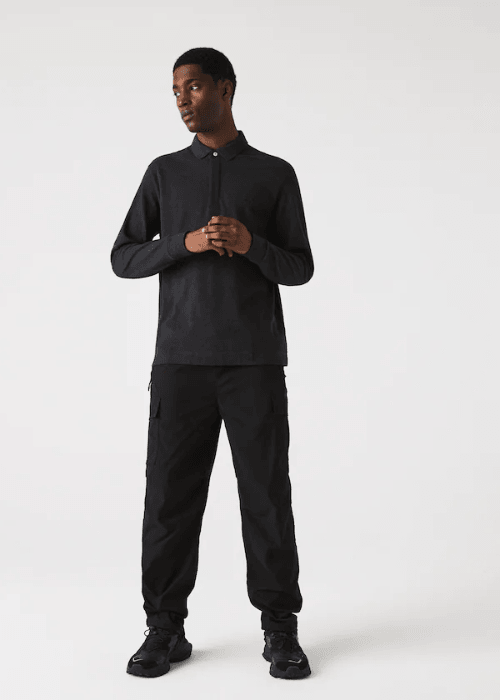 Polo Paris manches longues Lacoste gris - French Destock