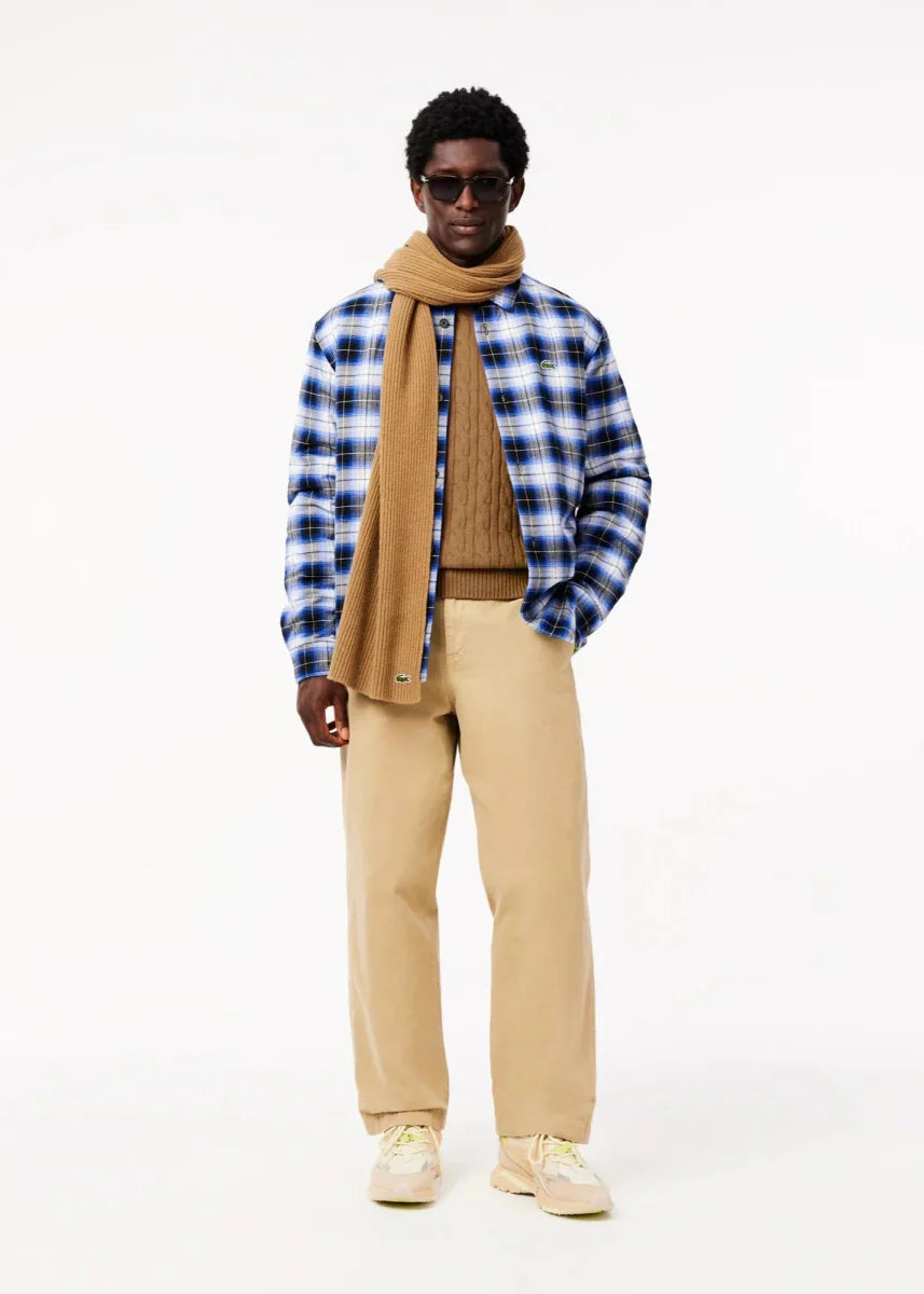 Pull torsadé Lacoste beige en laine - French Destock