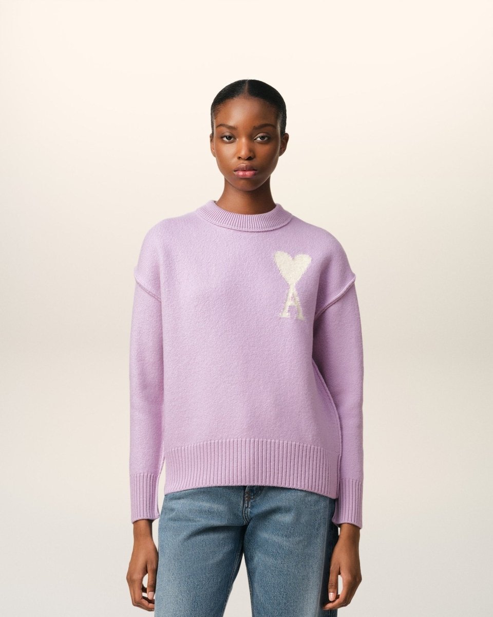 PURPLE WOOL AMI SWEATER - French Destock