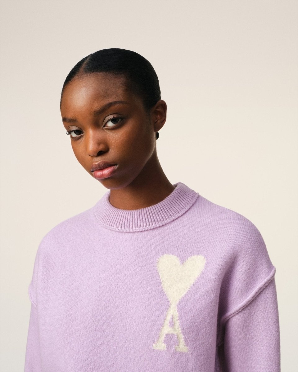 PURPLE WOOL AMI SWEATER - French Destock