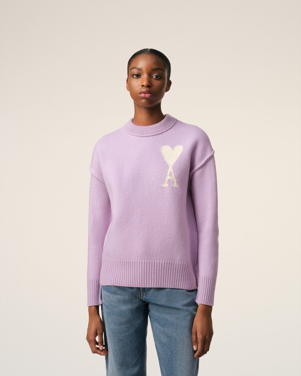 PURPLE WOOL AMI SWEATER - French Destock