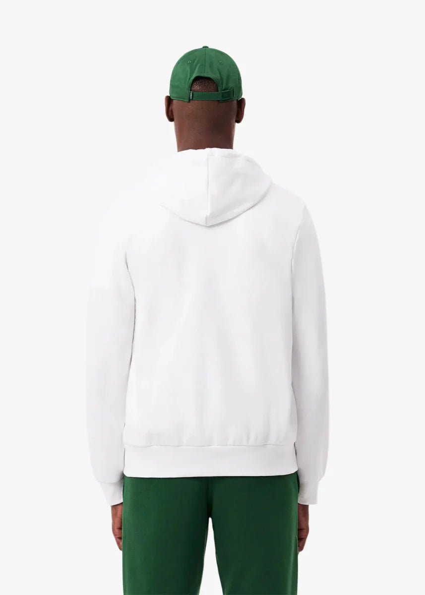 Sweat zippé à capuche Lacoste blanc - French Destock