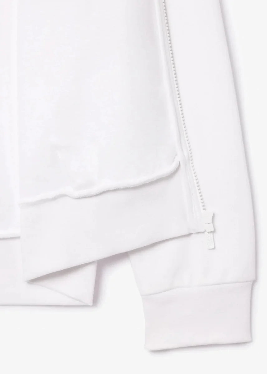 Sweat zippé à capuche Lacoste blanc - French Destock