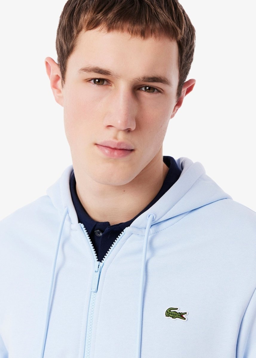 Sweat zippé à capuche Lacoste bleu - French Destock
