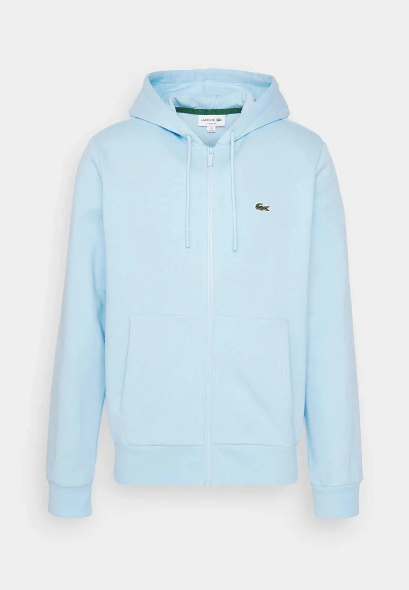 Sweat zippé à capuche Lacoste bleu clair - French Destock