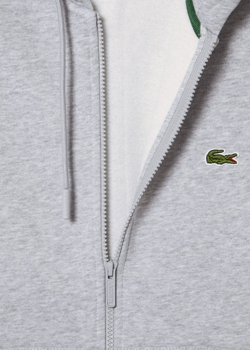 Sweat zippé à capuche Lacoste gris - French Destock