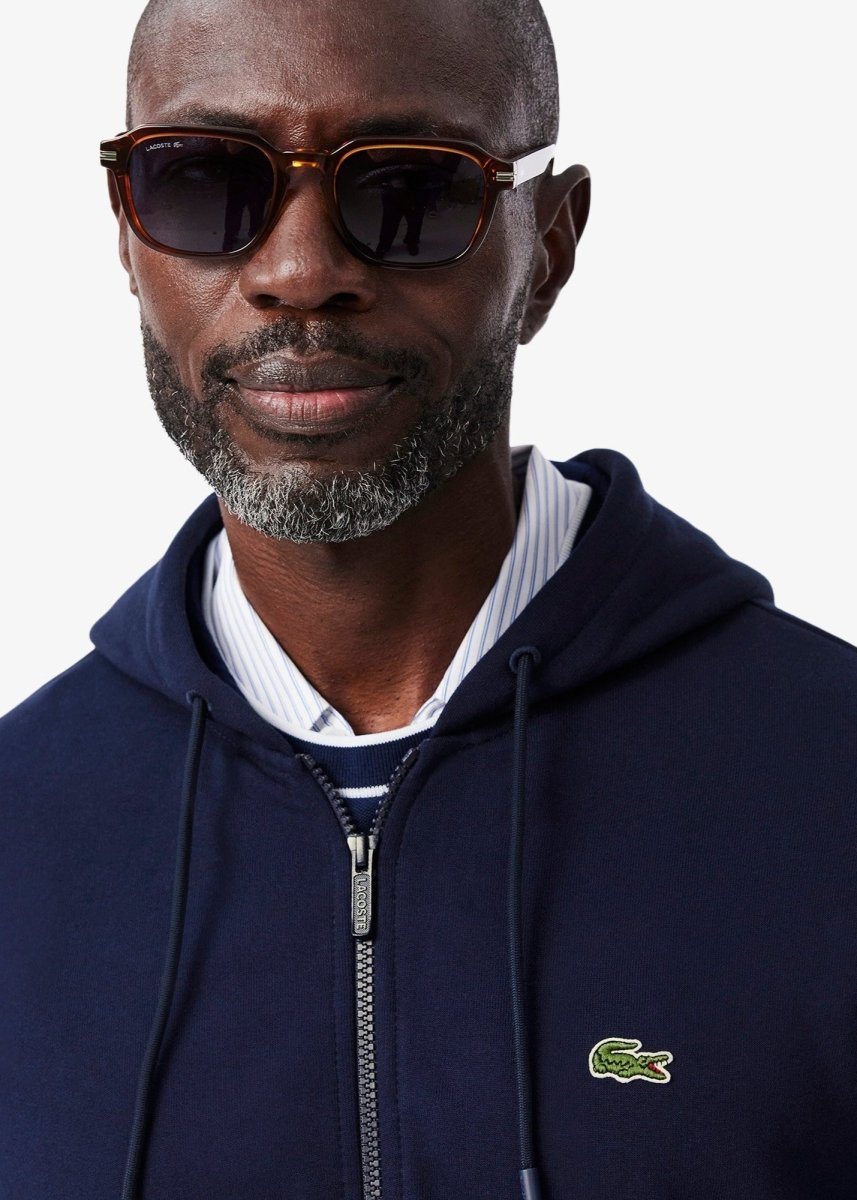 Sweat zippé à capuche Lacoste marine - French Destock