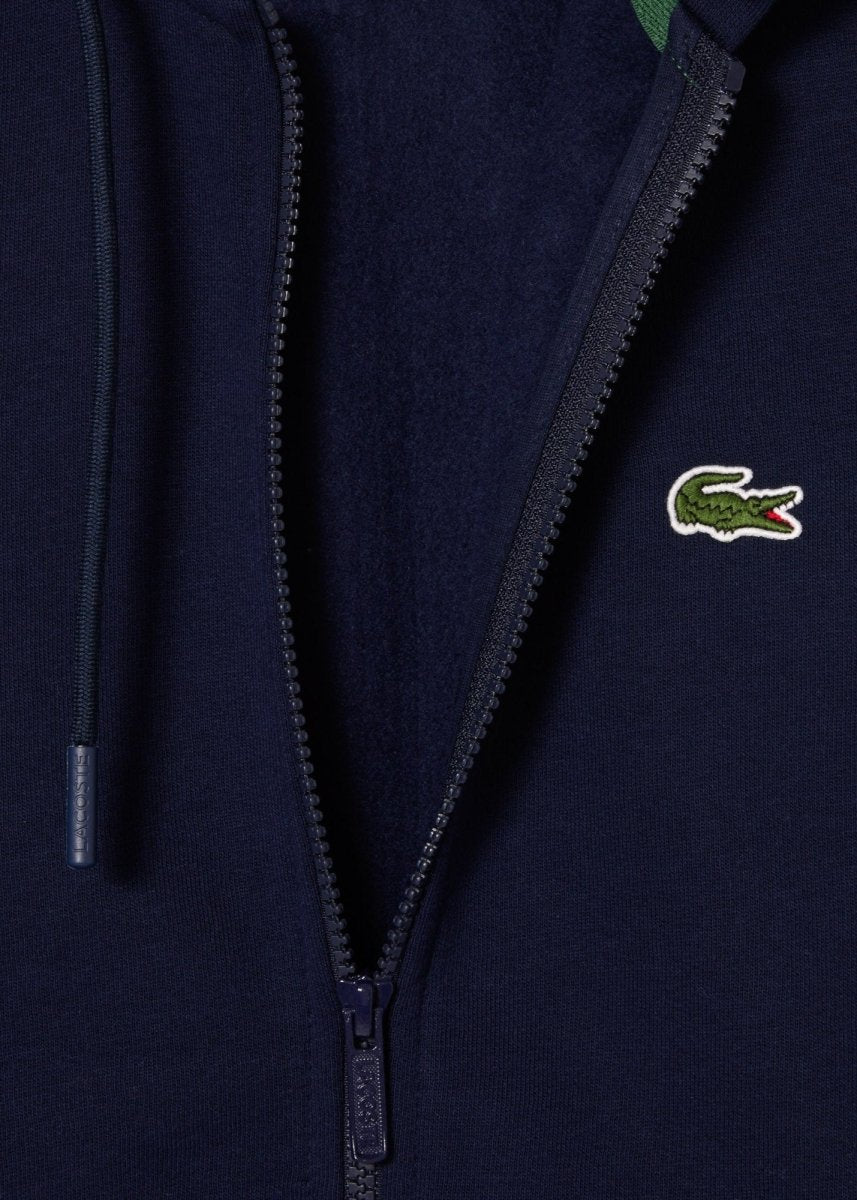 Sweat zippé à capuche Lacoste marine - French Destock