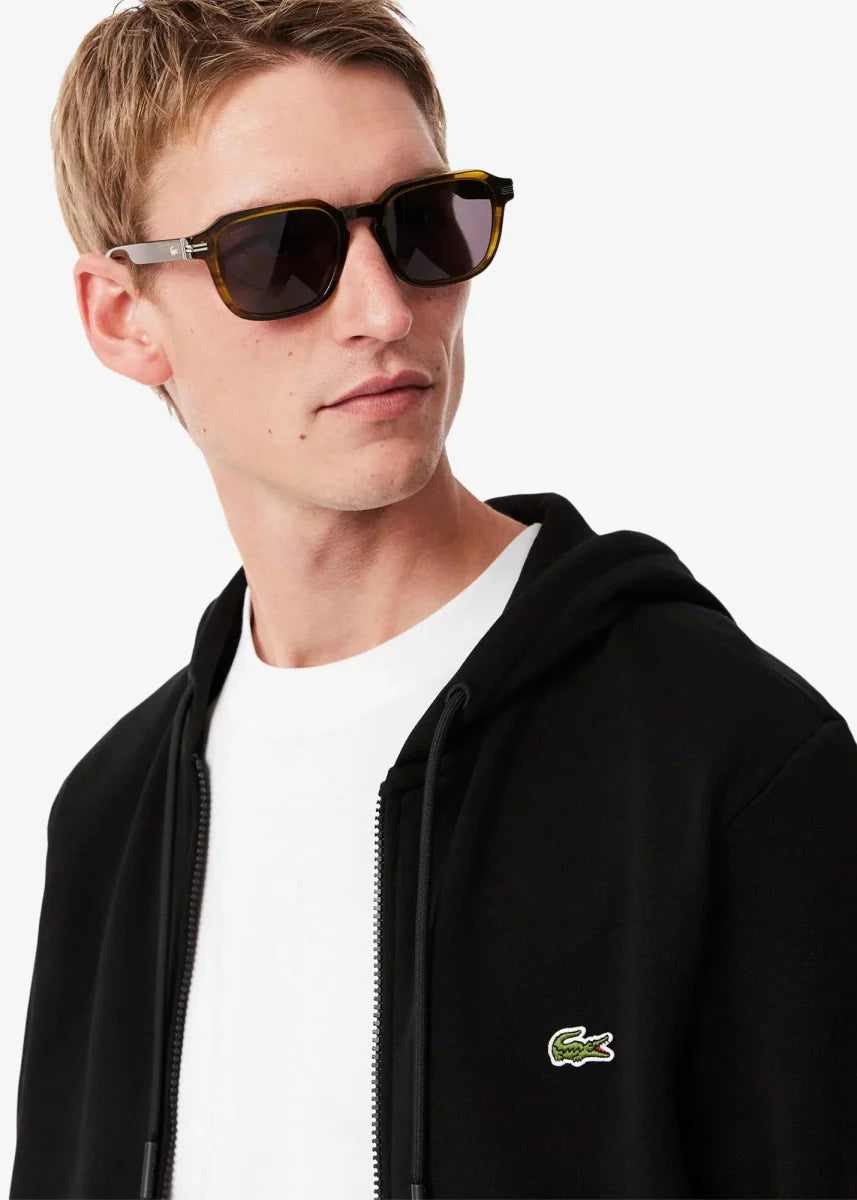 Sweat zippé à capuche Lacoste noir - French Destock
