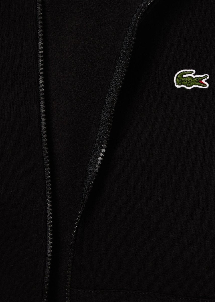 Sweat zippé à capuche Lacoste noir - French Destock