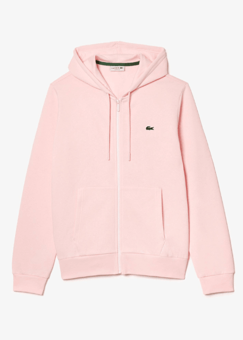 Sweat zippé à capuche Lacoste rose - French Destock
