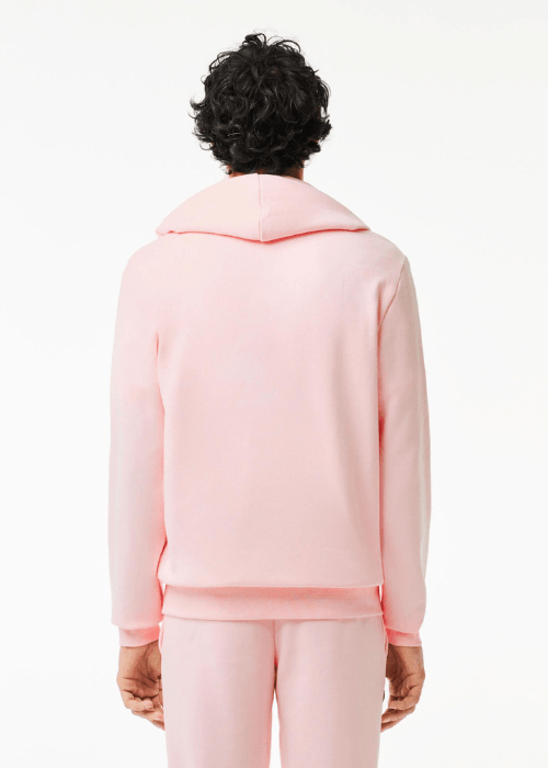 Sweat zippé à capuche Lacoste rose - French Destock