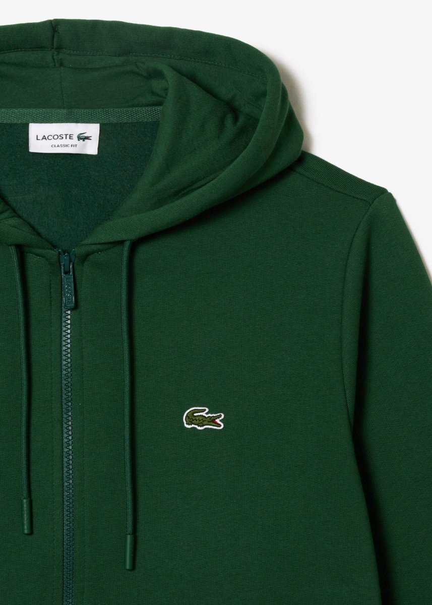 Sweat zippé à capuche Lacoste vert - French Destock