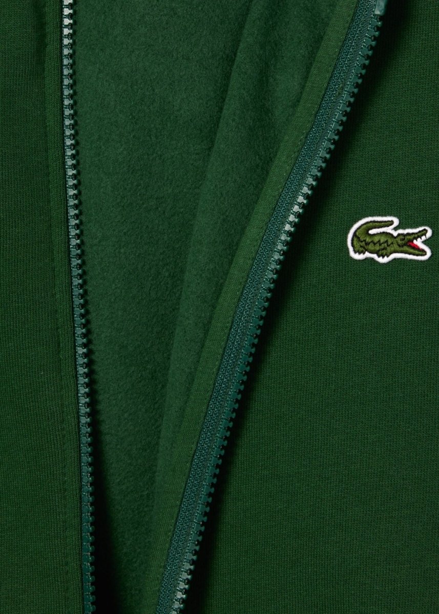 Sweat zippé à capuche Lacoste vert - French Destock