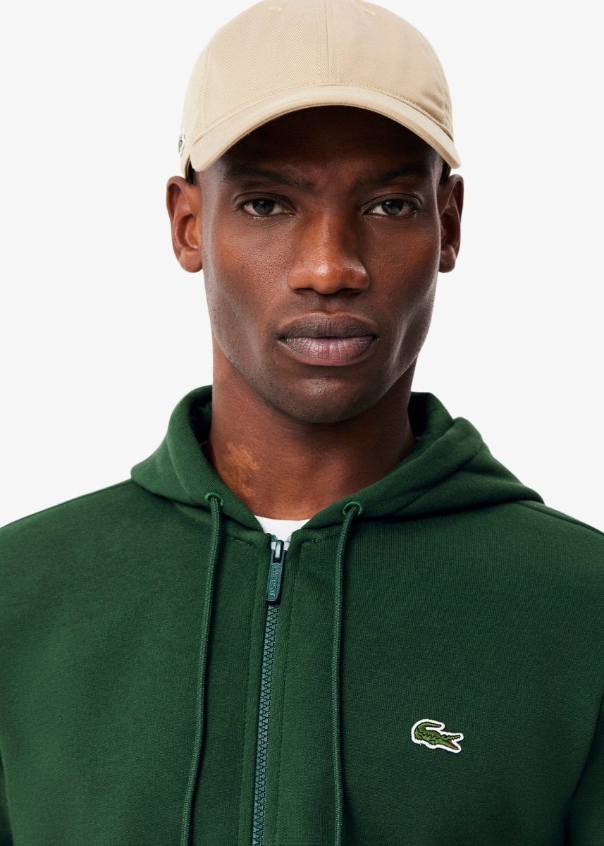 Sweat zippé à capuche Lacoste vert - French Destock